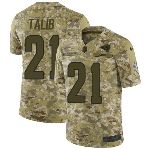 Nike Rams #21 Aqib Talib Camo Stitched NFL Limited 2018 Salute To Service Jersey - LAR267