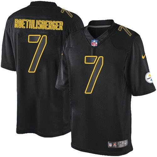 Nike Steelers #7 Ben Roethlisberger Black Stitched NFL Impact Limited Jersey - PSJ776