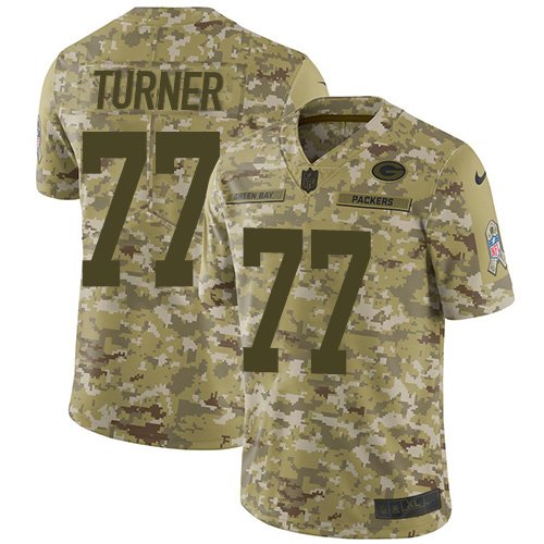 Nike Packers #77 Billy Turner Camo Stitched NFL Limited 2018 Salute To Service Jersey - GBJ625