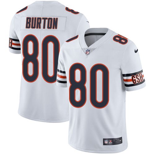 Nike Bears #80 Trey Burton White Stitched NFL Vapor Untouchable Limited Jersey - CBJ414