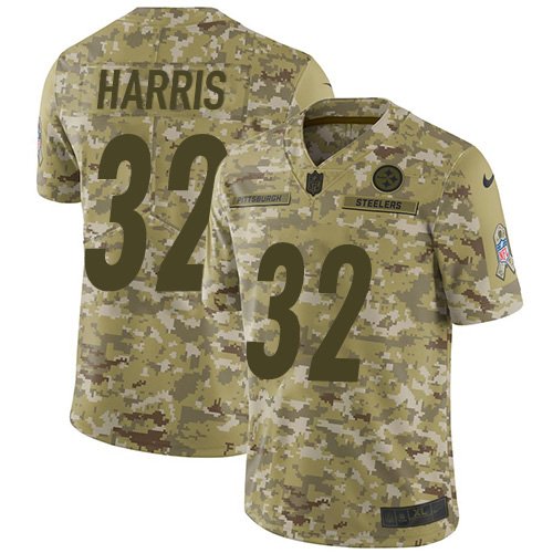 Nike Steelers #32 Franco Harris Camo Stitched NFL Limited 2018 Salute To Service Jersey - PSJ314