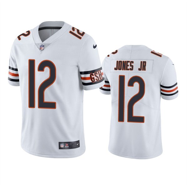 White Chicago Bears #12 Velus Jones Jr. Vapor Untouchable Limited Stitched Jersey - CBJ120