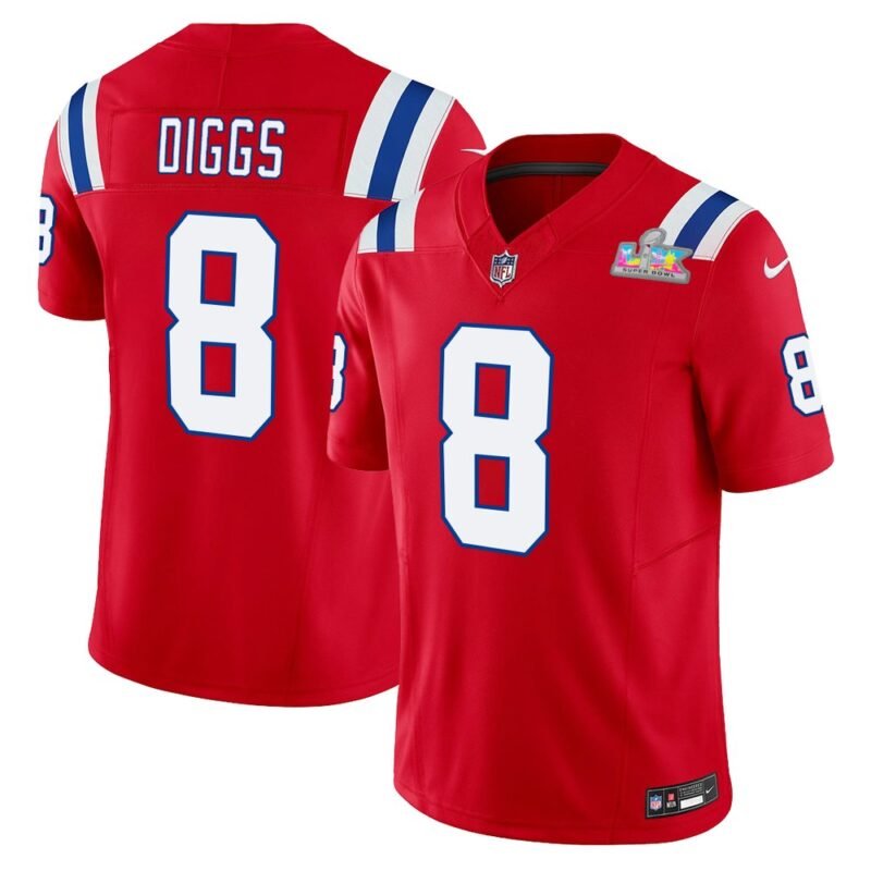 New England Patriots #8 Stefon Diggs Red F.U.S.E. Vapor Limited Stitched Football Jersey - NEP129