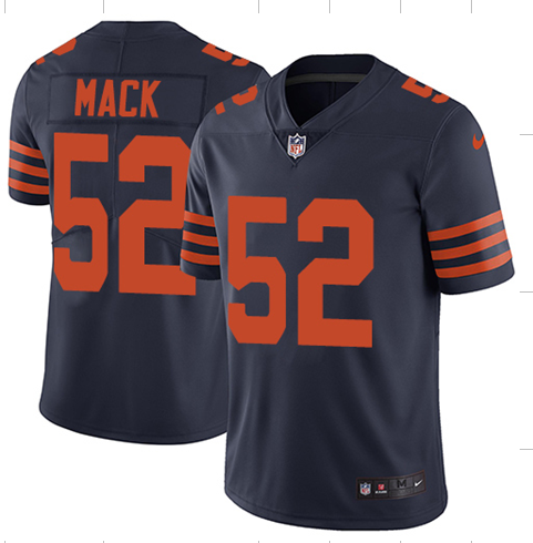 Chicago Bears #52 Khalil Mack Navy Throwback Vapor Untouchable Limited Stitched NFL Jersey - CBJ41