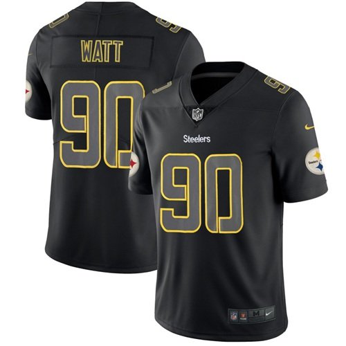 Nike Steelers #90 T. J. Watt Black Stitched NFL Limited Rush Impact Jersey - PSJ95