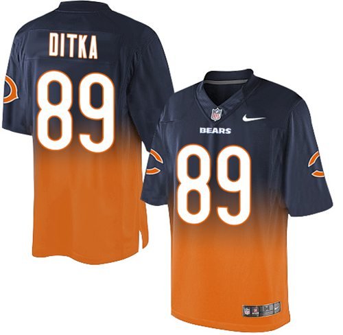 Nike Bears #89 Mike Ditka Navy Blue/Orange Stitched NFL Elite Fadeaway Fashion Jersey - CBJ137