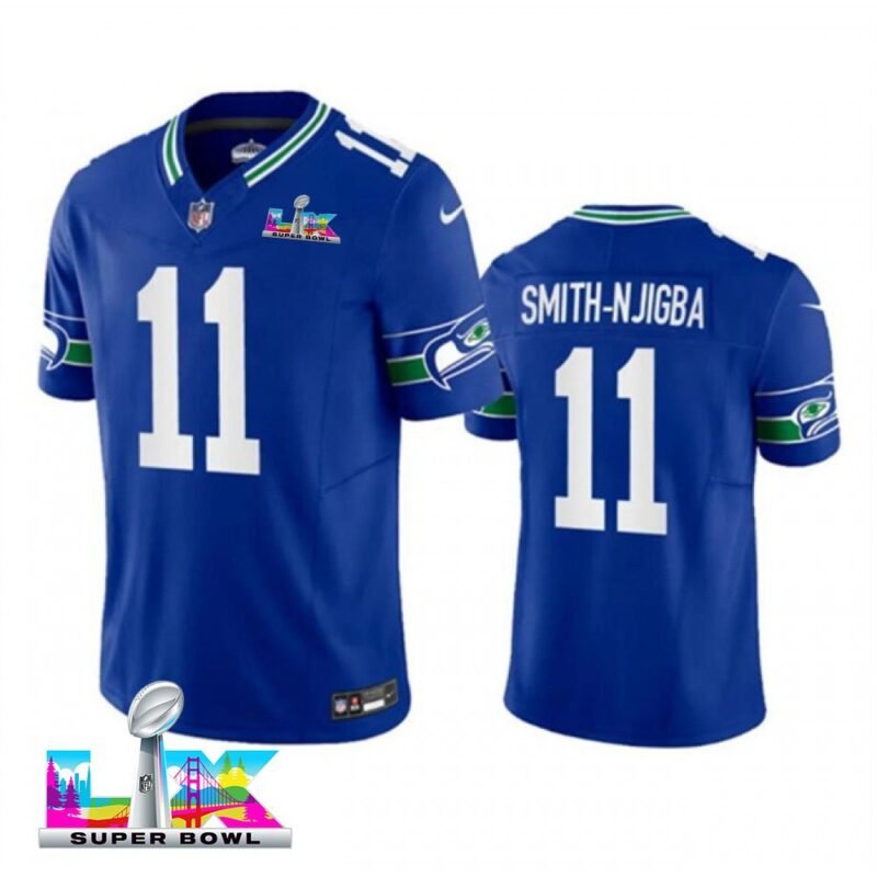 Seattle Seahawks #11 Jaxon Smith-Njigba Royal Super Bowl LX F.U.S.E. Vapor Limited Stitched Football Jersey - SSR630