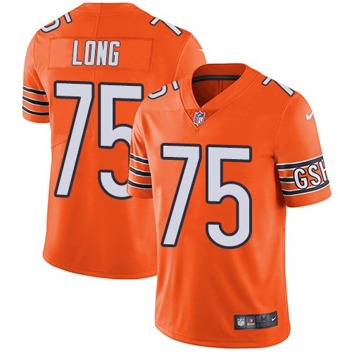 Nike Bears #75 Kyle Long Orange Stitched NFL Limited Rush Jersey - CBJ104