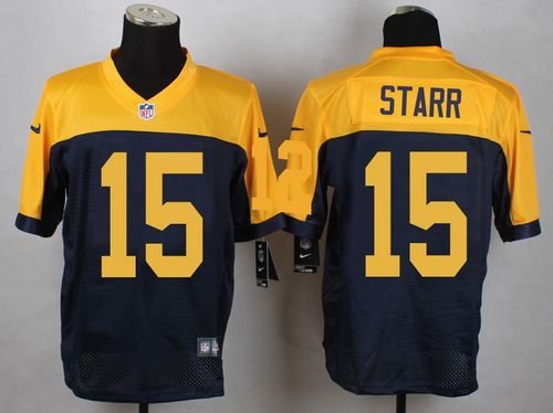 Nike Packers #15 Bart Starr Navy Blue Alternate Stitched NFL New Elite Jersey - GBJ62
