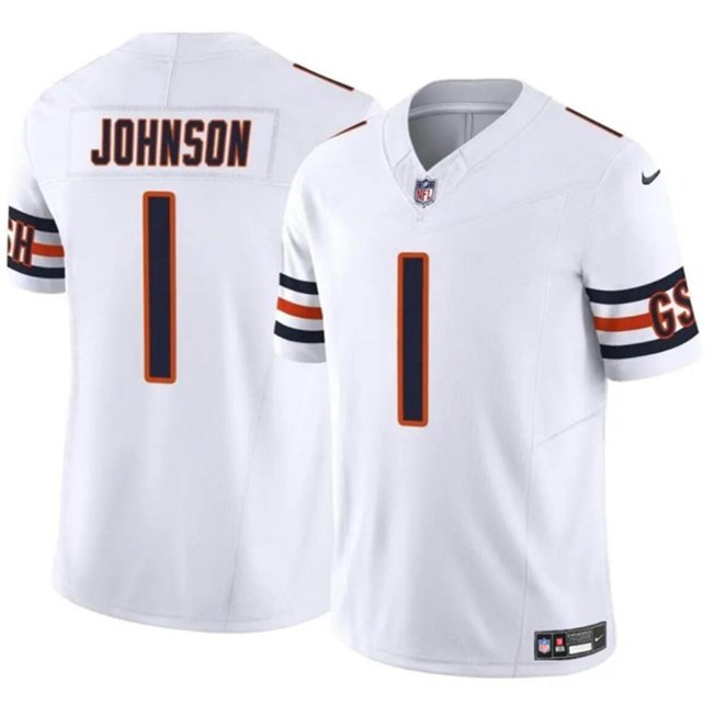 White Chicago Bears #1 Jaylon Johnson 2024 F.U.S.E. Vapor Stitched Football Jersey - CBJ609
