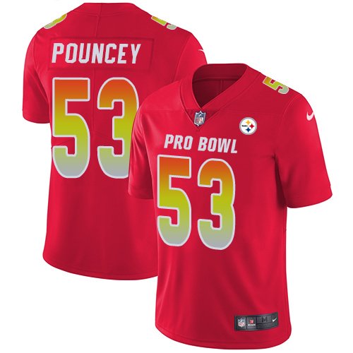 Nike Steelers #53 Maurkice Pouncey Red Stitched NFL Limited AFC 2019 Pro Bowl Jersey - PSJ296