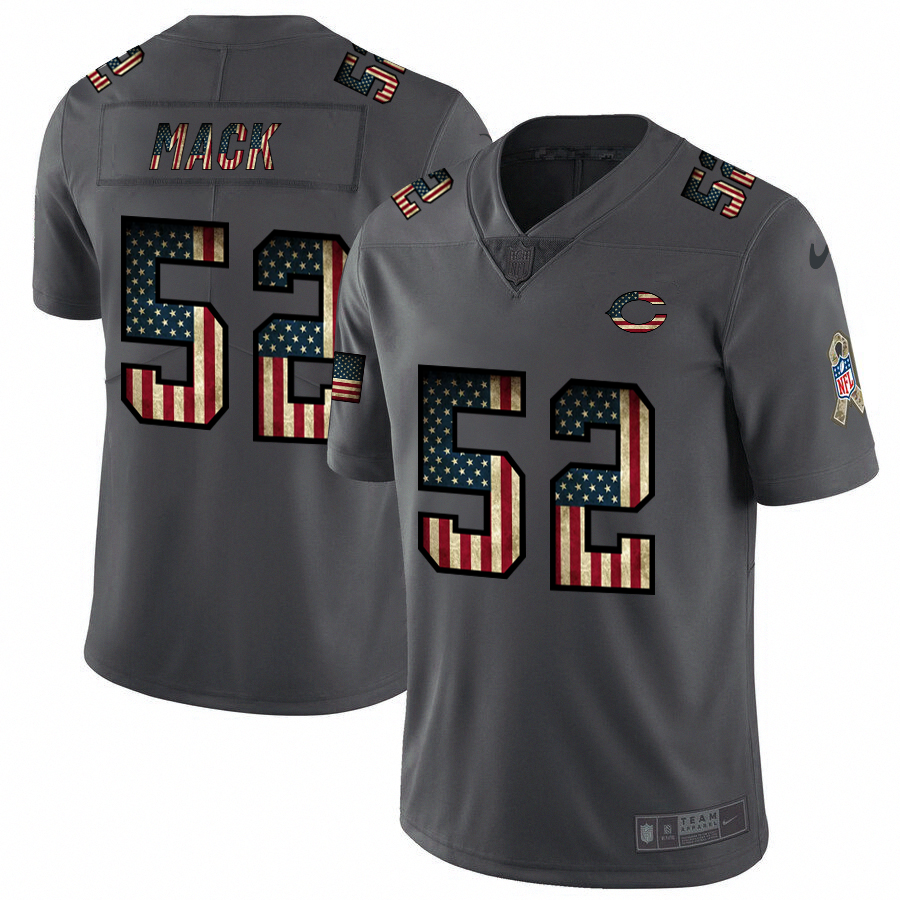 Chicago Bears #52 Khalil Mack Nike 2018 Salute to Service Retro USA Flag Limited NFL Jersey - CBJ203