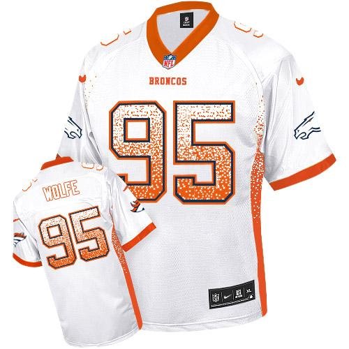 Nike Broncos #95 Derek Wolfe White Stitched NFL Elite Drift Fashion Jersey