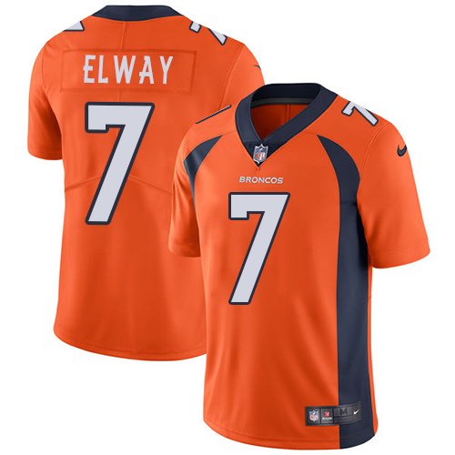Nike Broncos #7 John Elway Orange Team Color Stitched NFL Vapor Untouchable Limited Jersey