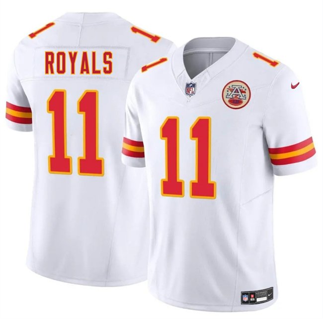 White Kansas City Chiefs #11 Jalen Royals 2025 Draft F.U.S.E. Vapor Untouchable Limited Stitched Football Jersey - KCJ50