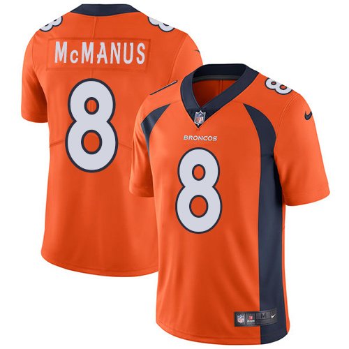 Nike Broncos #8 Brandon McManus Orange Team Color Stitched NFL Vapor Untouchable Limited Jersey