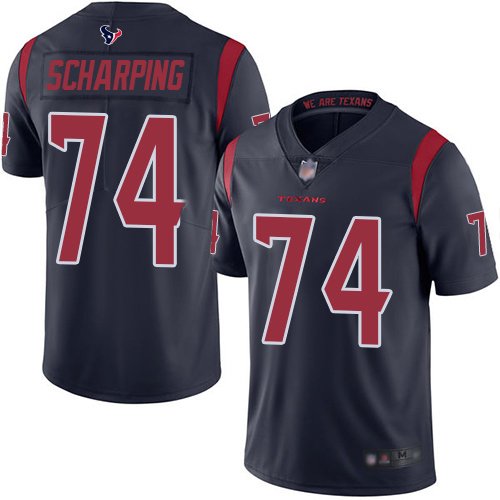 Nike Texans #74 Max Scharping Navy Blue Stitched NFL Limited Rush Jersey - HTJ269