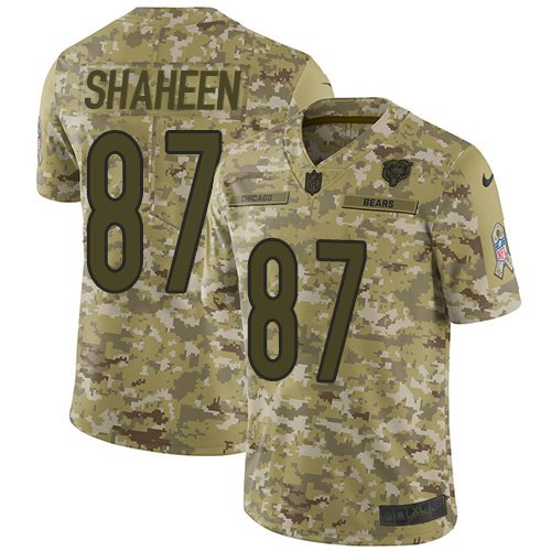 Nike Bears #87 Adam Shaheen Camo Stitched NFL Limited 2018 Salute To Service Jersey - CBJ299