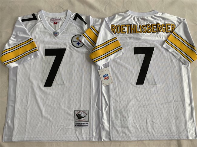 White Pittsburgh Steelers #7 Ben Roethlisberger Stitched Football Jersey - PSJ235