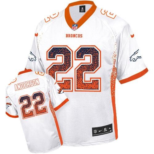 Nike Broncos #22 C.J. Anderson White Stitched NFL Elite Drift Fashion Jersey