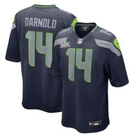 Seattle Seahawks #14 Sam Darnold College Navy Super Bowl LX Patch Game Jersey - SSR644