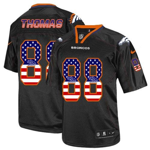 Nike Broncos #88 Demaryius Thomas Black Stitched NFL Elite USA Flag Fashion Jersey