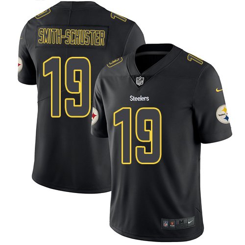 Nike Steelers #19 JuJu Smith-Schuster Black Stitched NFL Limited Rush Impact Jersey - PSJ192