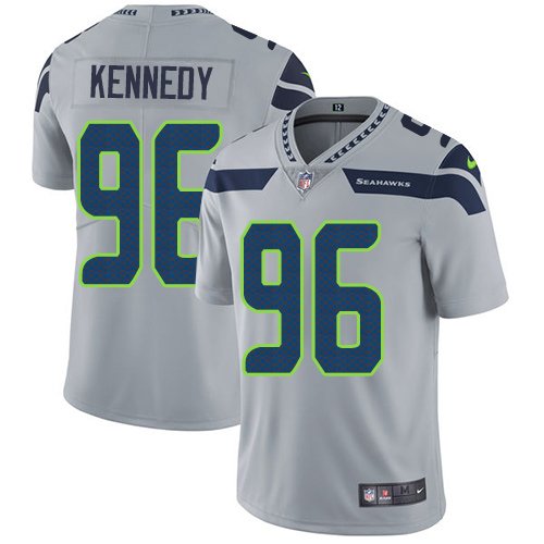 Nike Seahawks #96 Cortez Kennedy Grey Alternate Stitched NFL Vapor Untouchable Limited Jersey
