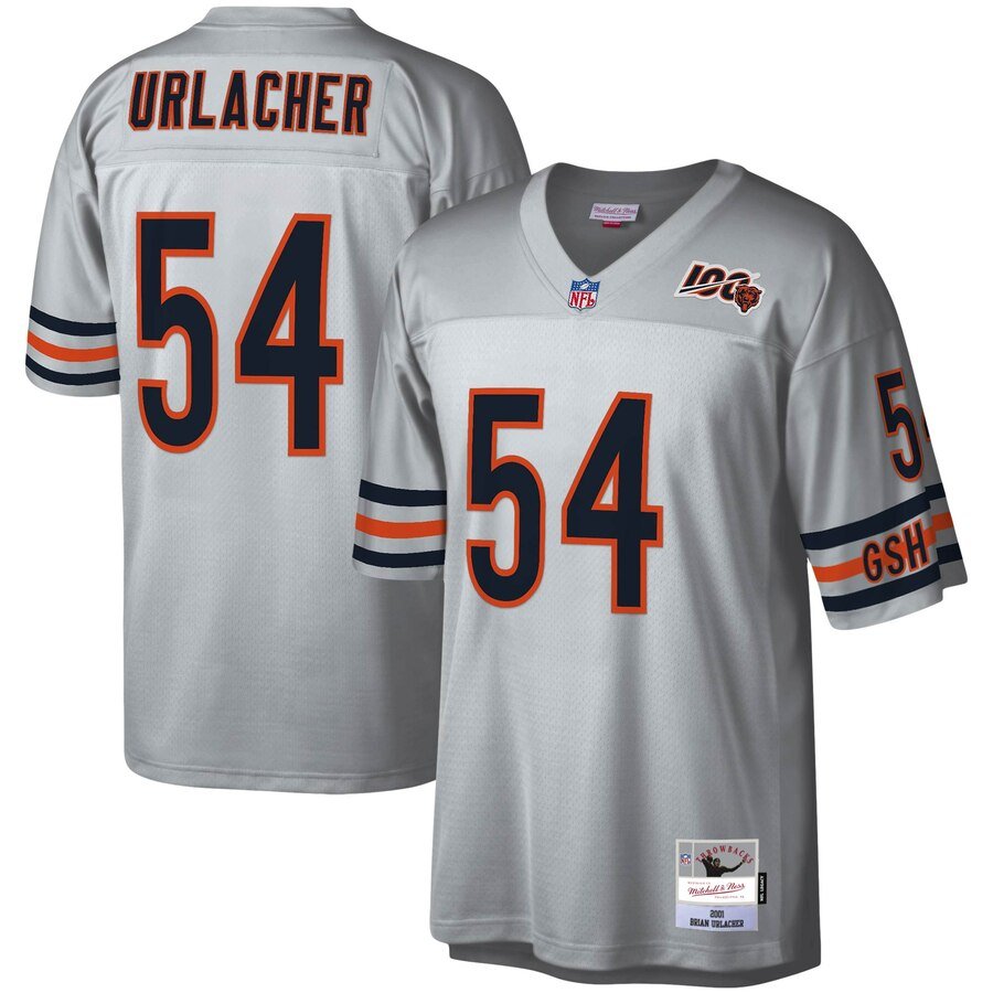 Chicago Bears #54 Brian Urlacher Mitchell & Ness NFL 100 Retired Player Platinum Jersey - CBJ503