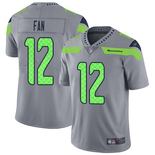 Nike Seahawks #12 Fan Gray Stitched NFL Limited Inverted Legend Jersey