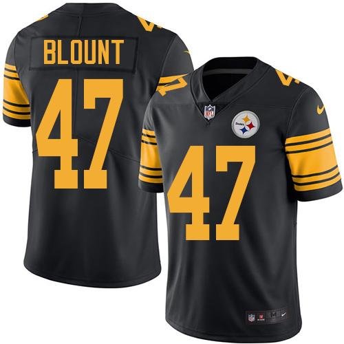 Nike Steelers #47 Mel Blount Black Stitched NFL Limited Rush Jersey - PSJ311