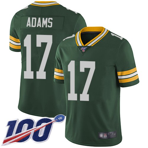 Nike Packers #17 Davante Adams Green Team Color Stitched NFL 100th Season Vapor Limited Jersey - GBJ535
