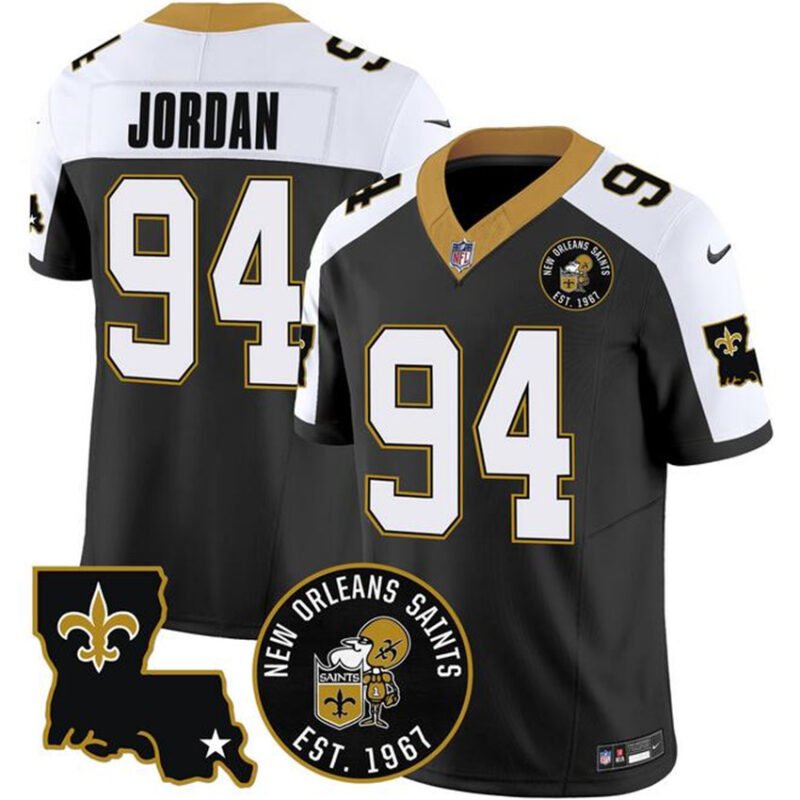 Black New Orleans Saints #94 Cameron Jordan F.U.S.E. EST. 1967 Patch Vapor Stitched Jersey - NOS150