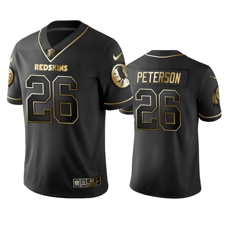 Redskins #26 Adrian Peterson Stitched NFL Vapor Untouchable Limited Black Golden Jersey - WAC26