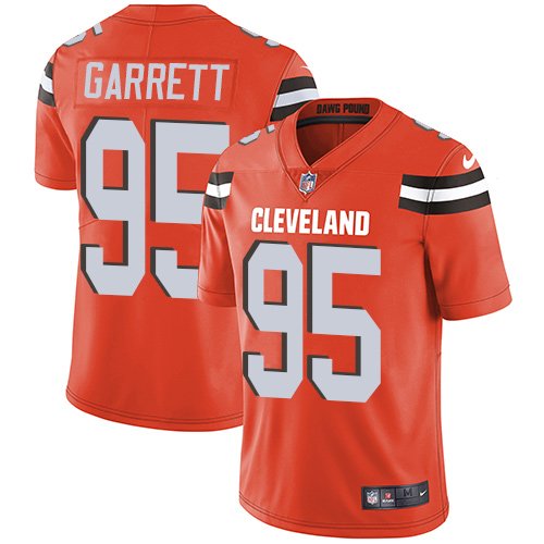 Nike Browns #95 Myles Garrett Orange Alternate Stitched NFL Vapor Untouchable Limited Jersey - CLB183