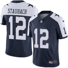Nike Cowboys #12 Roger Staubach Navy Blue Thanksgiving Stitched NFL Vapor Untouchable Limited Throwback Jersey - DLC115
