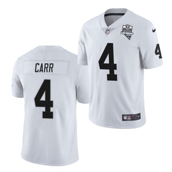 Las Vegas Raiders White #4 Derek Carr 2020 Inaugural Season Vapor Untouchable Limited Stitched Jersey - LVR81