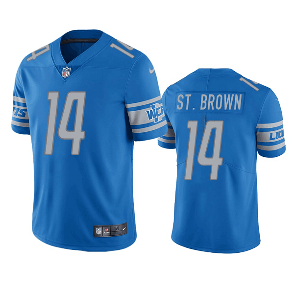 Blue Detroit Lions #14 Mon-Ra St. Brown Vapor Untouchable Limited Stitched Jersey - DTL94
