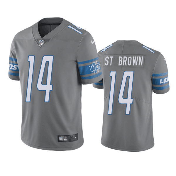 Grey Detroit Lions #14 Amon-Ra St. Brown Vapor Untouchable Limited Stitched Jersey - DTL224
