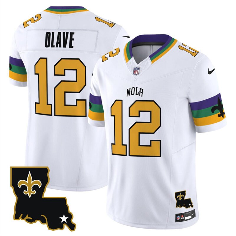 White New Orleans Saints #12 Chris Olave 2024 F.U.S.E. Vapor Limited Stitched Jersey - NOS15