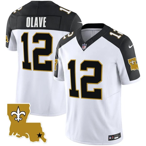White Black New Orleans Saints #12 Chris Olave 2023 F.U.S.E. 1987 Legacy Vapor Stitched Jersey - NOS211