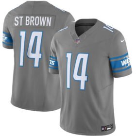 Grey Detroit Lions #14 Amon-Ra St. Brown 2023 F.U.S.E. Vapor Untouchable Limited Stitched Jersey - DTL352