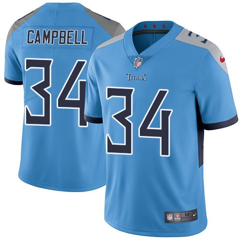 Nike Titans #34 Earl Campbell Light Blue Alternate Stitched NFL Vapor Untouchable Limited Jersey - TNT275
