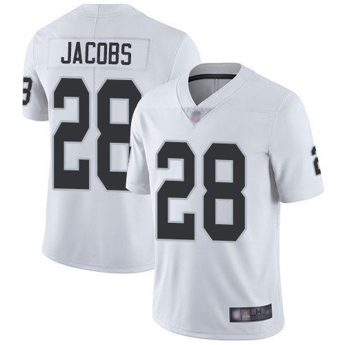 Oakland Raiders #28 Josh Jacobs White Vapor Untouchable Limited Stitched NFL Jersey - LVR166