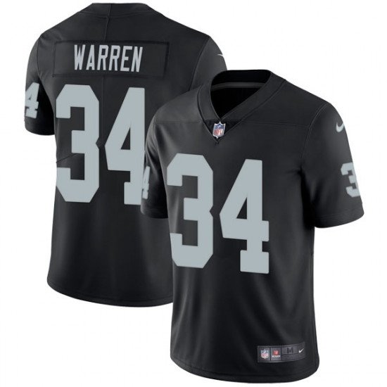 Raiders #34 Chris Warren Black Vapor Untouchable Limited NFL Stitched Jersey - LVR207