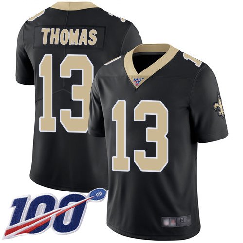 Nike Saints #13 Michael Thomas Black Team Color Stitched NFL 100th Season Vapor Limited Jersey - NOS61