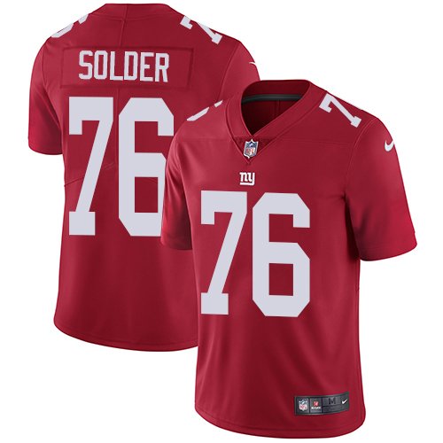 Nike Giants #76 Nate Solder Red Alternate Stitched NFL Vapor Untouchable Limited Jersey - NYG220