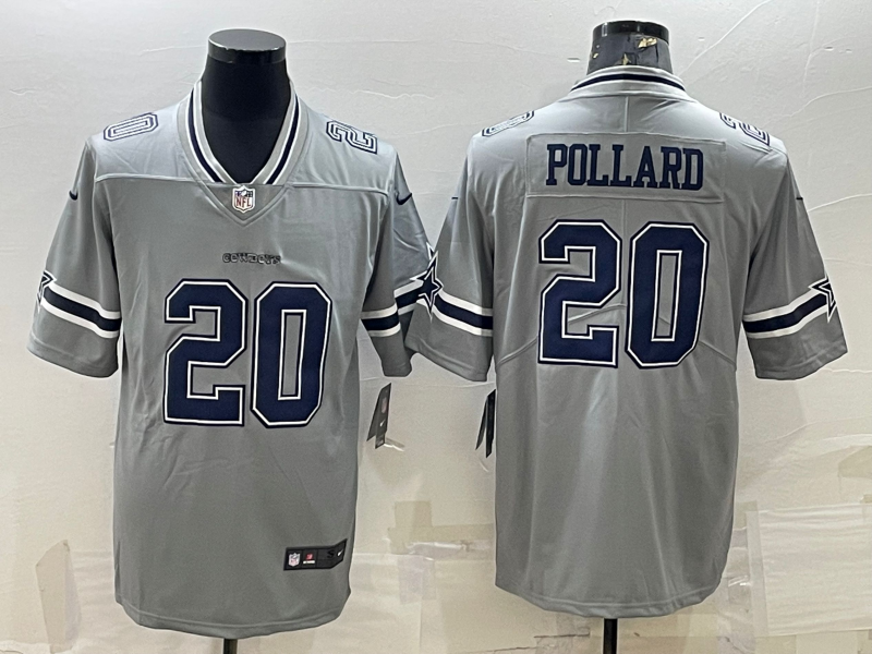 Gray Dallas Cowboys #20 Tony Pollard Vapor Untouchable Limited Stitched Jersey - DLC427