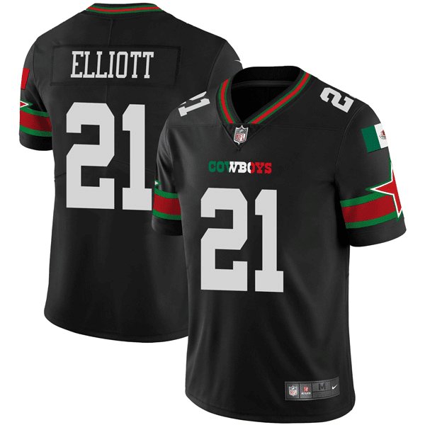 Black Dallas Cowboys #21 Ezekiel Elliott Mexico Vapor Limited Stitched Football Jersey - DLC205