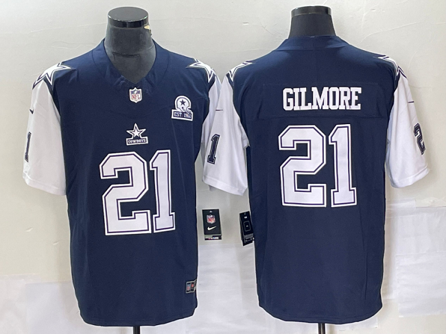Navy Dallas Cowboys #21 Stephon Gilmore 2023 F.U.S.E. With 1960 Patch Vapor Limited Stitched Football Jersey - DLC117